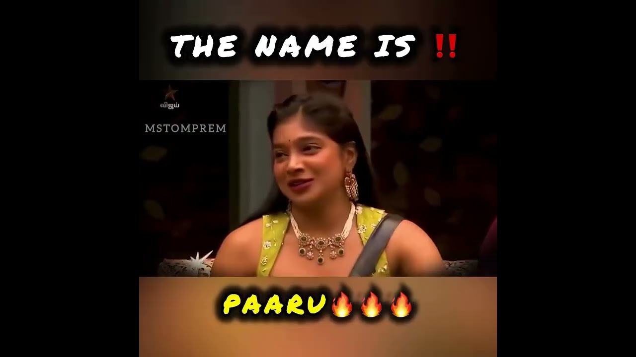 Vj Paaru AV..vj parvathy real winner 🏆 stay blessed paaru 💜  bb queen 👑