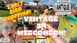 Elkorn Antique Flea Market Shopping: Early Bird Tips! Shop With Me!