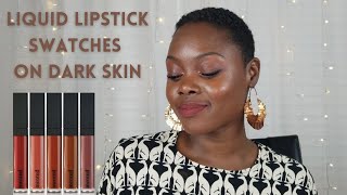 Mented Sangria Liquid Lipstick Collection on Darkskin|BessLifeTV