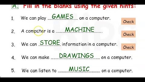Class 1 ch 3 icon7 Worksheet part 1 (uses of a computer)