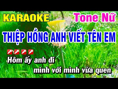 Karaoke Thiệp Hồng Anh Viết Tên Em Tone Nữ Nhạc Sống | Hoài Phong Organ