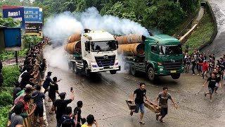 Jalur Viral Kembali Gempar, Truk Trailer Tersiksa Total di Tanjakan Sitinjau Lauik