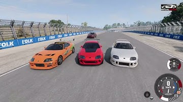 6 Modified Toyota Supras + AMG C63 & Civic SiR | BeamNG Failed Jump Stunt!