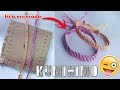 COMO HACER UNA PULSERA PLANA CON LA TÉCNICA KUMIHIMO / DIY DISCO DE CARTON cuadrado