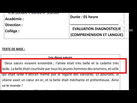 1ère année collège évaluation diagnostique التقويم التشخيصي