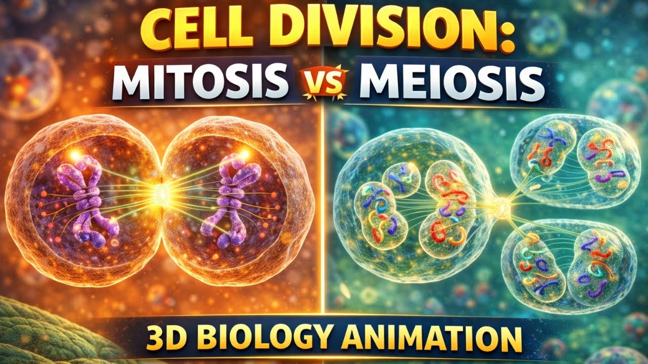 Cell Division: Mitosis vs Meiosis | 3D Biology Animation