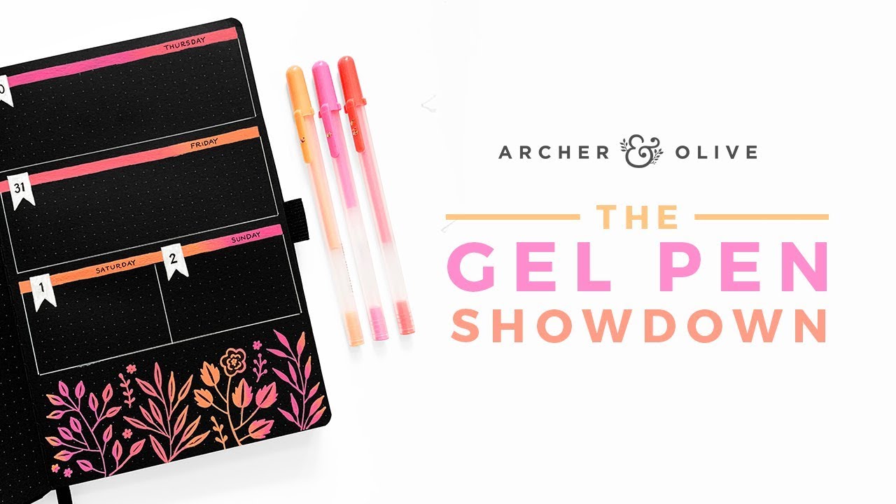 Gel Pen Test Video in Black Notebook plan with me july