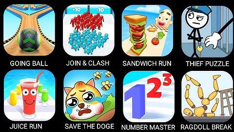 Going Ball, Join & Clash, Sandwich Runner, Thief Puzzle, Save the Doge, Ragdoll Break, Juice Run