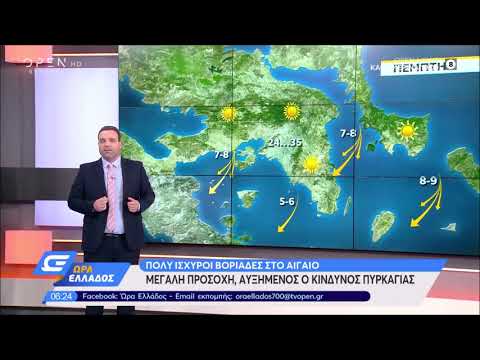 Καιρός 23/7/2020 : Πολύ ισχυροί βοριάδες στο Αιγαίο - Ώρα Ελλάδος | OPEN TV