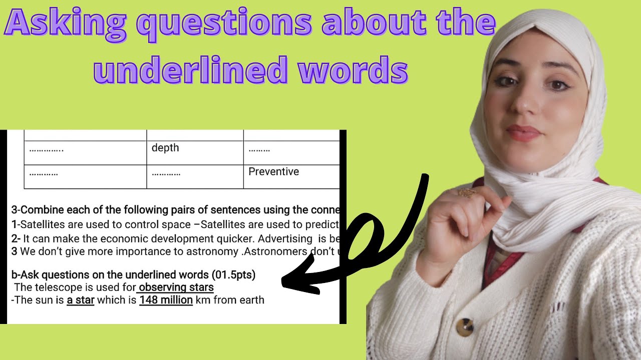 Asking questions about the underlined words| كيف اسأل الاسئلة المسطر عليها #bac2022 #باك2022