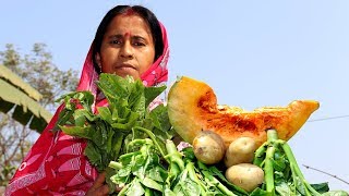 Delicious Fresh Pui Shaak Recipe | Indian Village Style Cooking | Village Food | Vegetable recipe