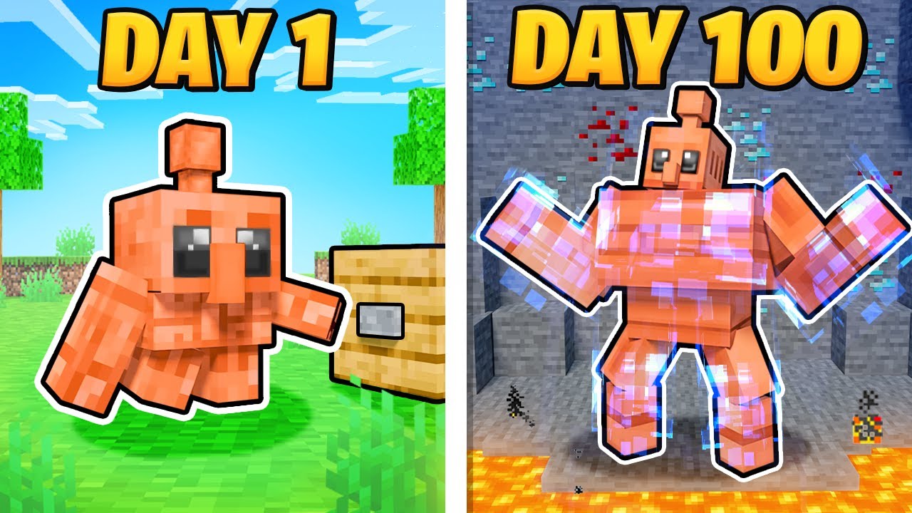 I Survived 100 DAYS as a COPPER GOLEM in Minecraft! YouTube