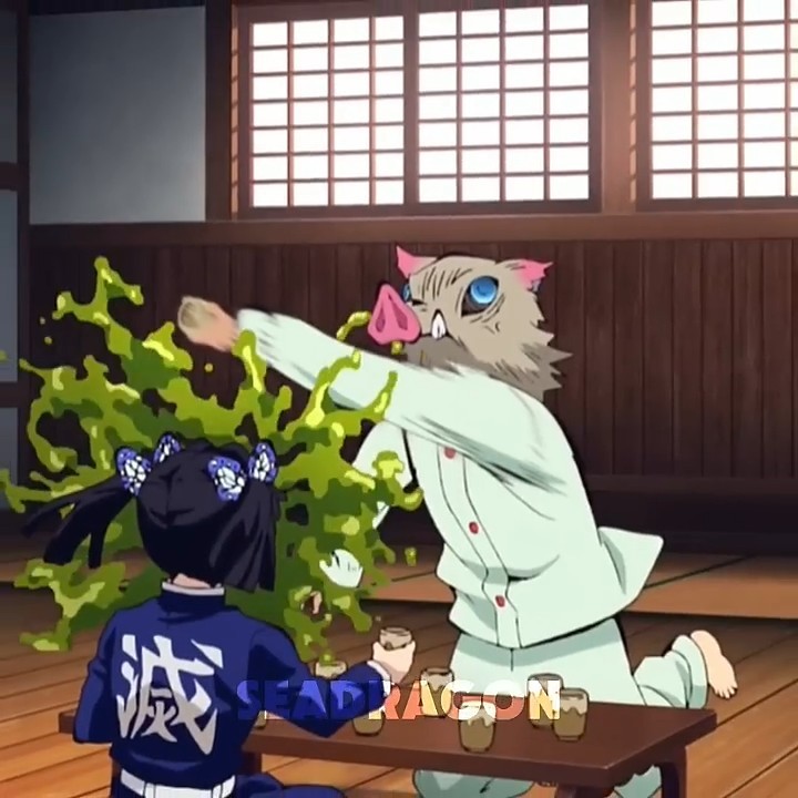 Inosuke with Aoi 🤣😭 #kny #fyp #demonslayer