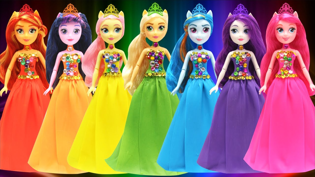 Play Doh Colorful Dresses Twilight Sparkle, Rainbow Dash, Pinkie Pie, Rarity, Fluttershy rainbow dash hair