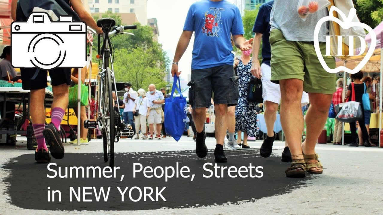 Summer Footage and Walking Tour NYC | Union Square With Real City Sounds, Manhattan New York 2021