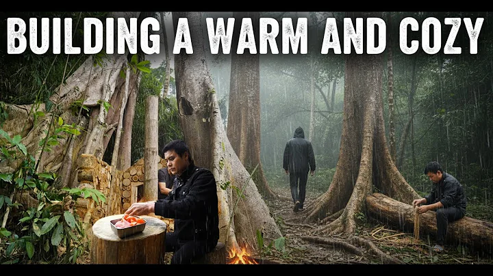 I Spent 28 Days Building a Bushcraft Survival Home Inside a Giant Tree