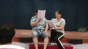 NSUT Tú Sương & Danh hài Gia Bảo trong buổi tập Dương Quý Phi