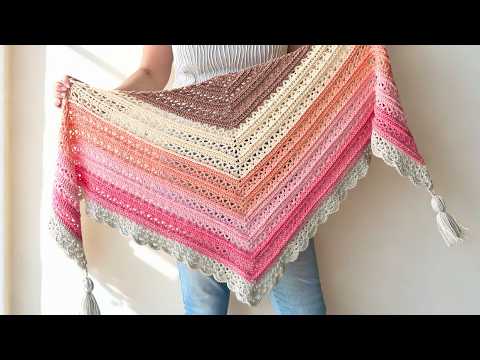 Free Beginner Triangle Shawl Crochet Pattern