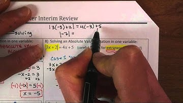 Solving an Absolute Value Equation in One Variable w/extraneous solution 1st Quarter Interim Review