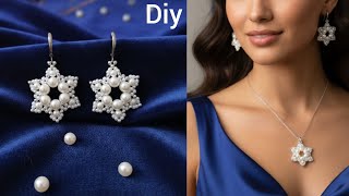 : How to make Pearl Earrings // Diy Pearl Earrings and Necklace #pearljewellery 