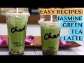 THAI JASMINE GREEN TEA LATTE WITH BROWN SUGAR TOPPING AND KONJAC PEARLS: RECIPES - FOR 16OZ & 22 OZ