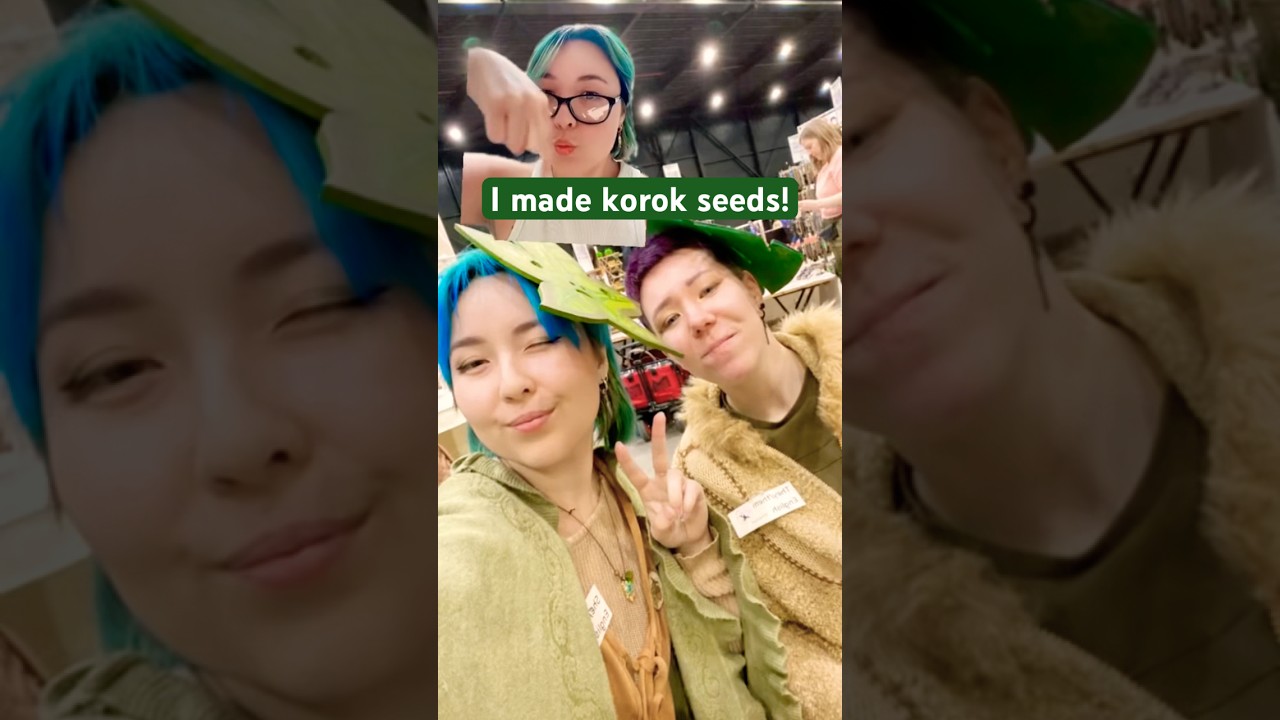 I made korok seeds to give out at the convention! 