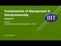 BIT | Sem 5 | FME | Lesson 6 - Introduction to Entrepreneurship - Part 2
