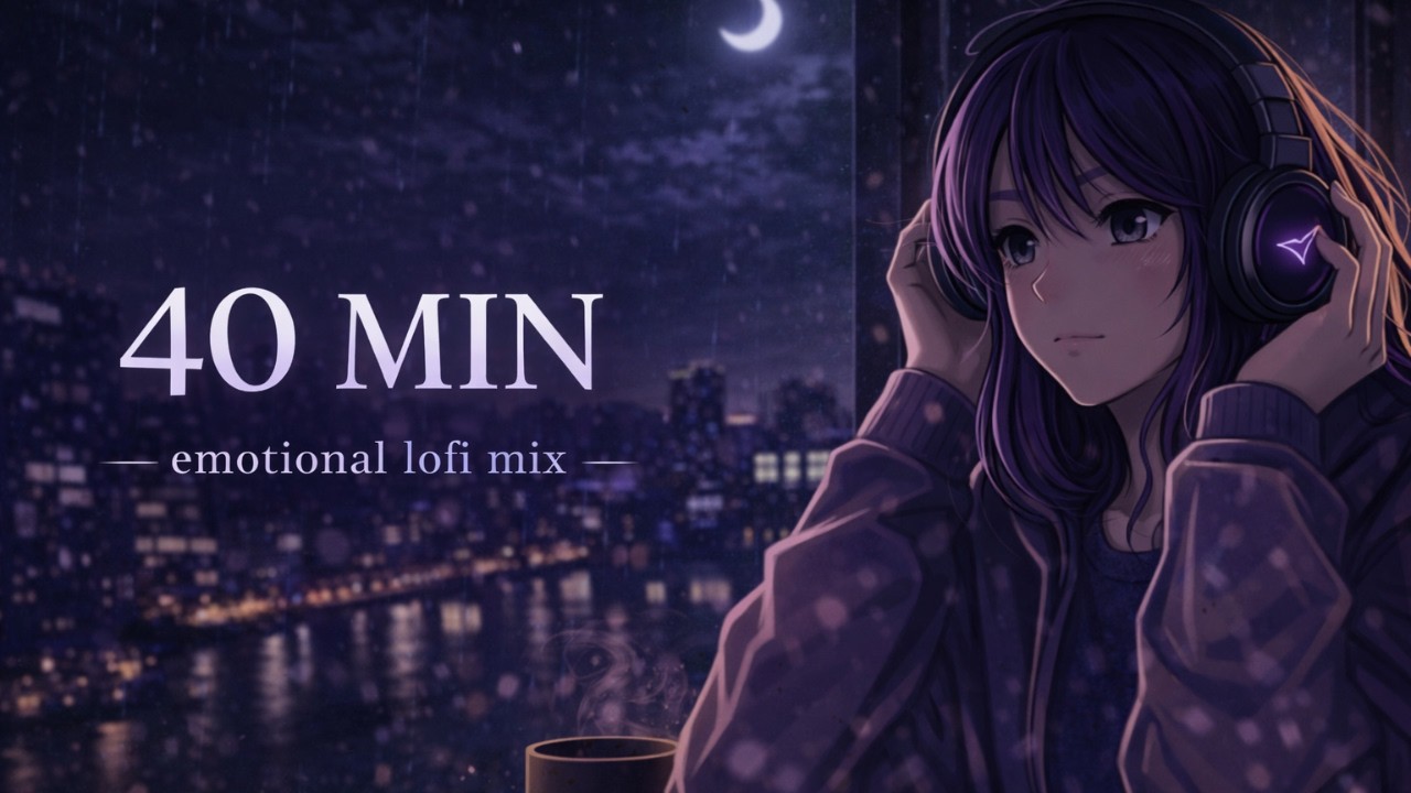 🌙 | 40 Min Emotional Lofi Mix for Late Night Study & Relax
