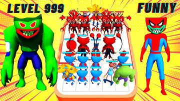 Merge Master Green Monsters: Funny Video Gameplay All Levels (iOS,Android) Part 1 - Dady Long Legs