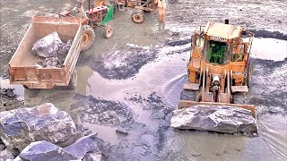 Sooper Stone 🗯️ Massive Rock Loading Show By Powerful 966 Wheel Loader 
