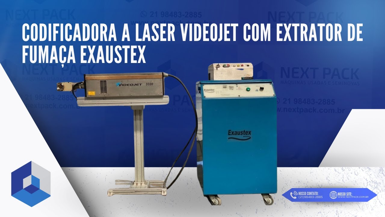 Codificadora a Laser Videojet com Extrator de Fumaça Exaustex