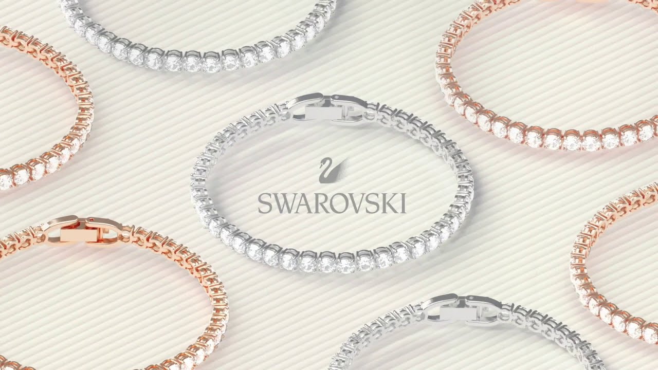 Matrix Tennis bracelet, Round cut, Pink, Rhodium plated | Swarovski
