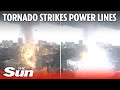 Tornado sends sparks flying after striking power lines in Fort Lauderdale