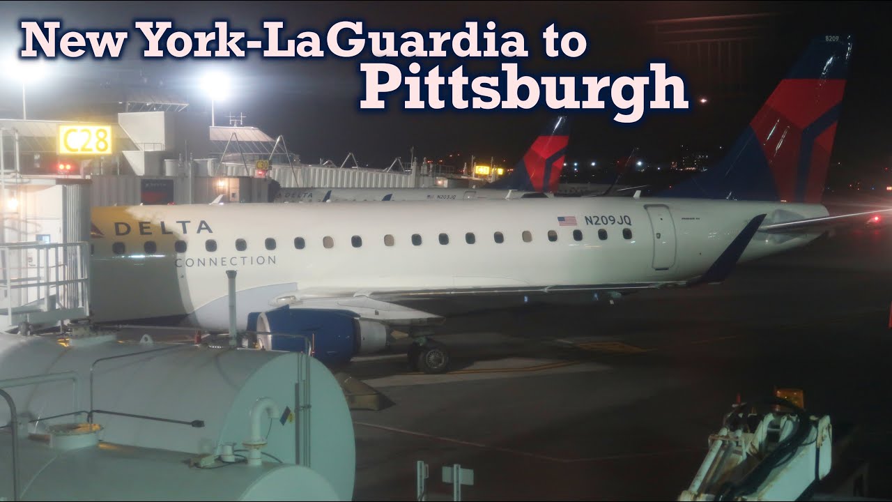 Full Flight: Delta Connection E175 New York-LaGuardia to Pittsburgh ...