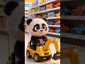 cute little panda buys  cute excavator🚜