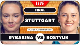RYBAKINA vs KOSTYUK • WTA Stuttgart 2024 Final • LIVE Tennis Play-by-Play Stream screenshot 2