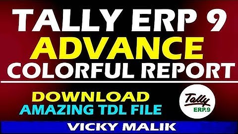Tally Amazing TDL || Tally ERP 9 Colorful TDL File || Tally ERP 9 Advance Features  | Tally TDL File