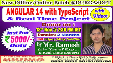 ANGULAR 14 Offline/Online Training @ DURGASOFT