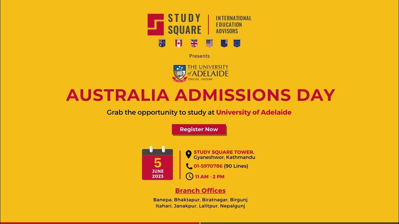 FREE AUSTRALIA ADMISSIONS DAY 2023 Session at Study Square Tower