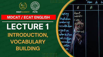 English MDCAT / ECAT | Lecture 01 | Introduction to MDCAT, Vocabulary Building | PCTB Insaf Academy