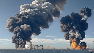NO MORE FUNDS FOR TERRORISTS! All Iranian Oil Rigs are Burned Down by Israeli F-16 Guided Missiles!