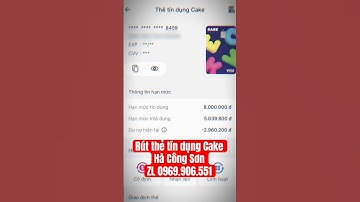 Thẻ tín dụng Cake | Cách rút thẻ tín dụng Cake về ATM #thetindung #thetindungcake #shorts #cakebank