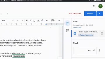 Giving feedback in Google Classroom
