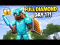 I GOT FULL DIAMOND ON DAY 1?! 😱 | Minecraft PE Survival
