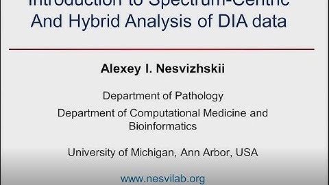 Spectrum-centric analysis of DIA data - Alexey Nesvizhskii - DIA/SWATH Course 2018 - ETH Zurich