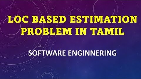 LOC Based Estimation example problem in Tamil