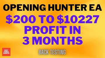 Opening Hunter EA Forex MT4 Robot Back Testing