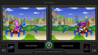 Rockman 8 (Sega Saturn vs Playstation) Side by Side Comparison (Mega Man 8)