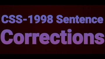 #CSS #PMS #One_Paper_Exams #English_Grammar| Sentence corrections of CSS,PMS|CSS-1998 PastPaper