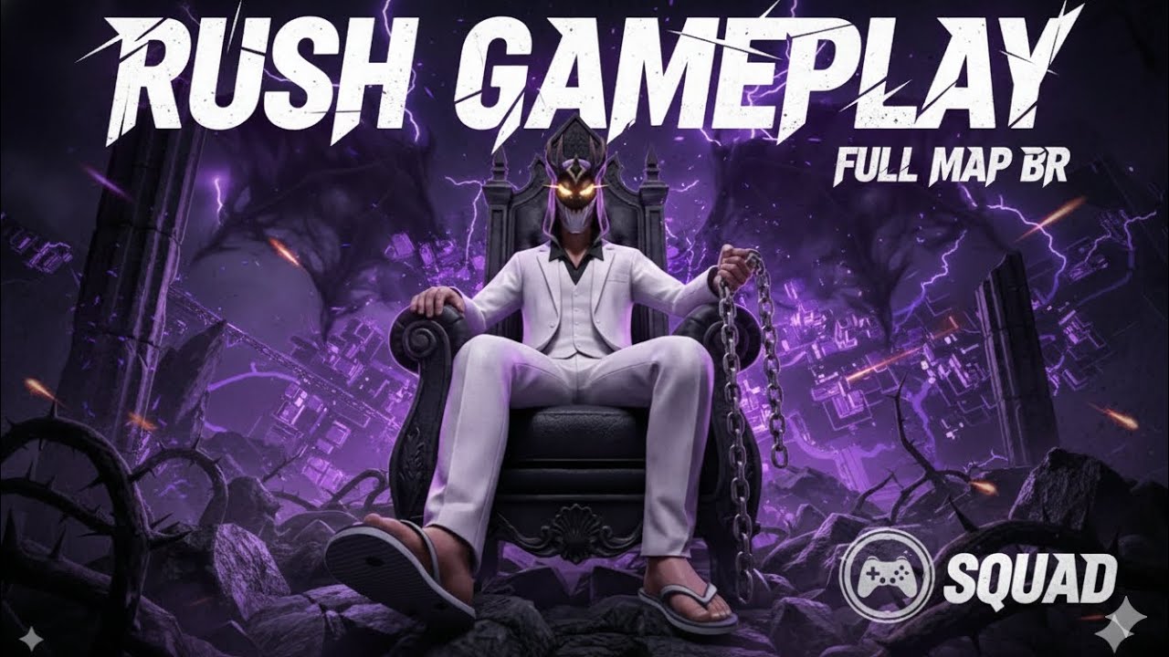 Free fire Max "op gameplay"with friends full map br. Only Rush 🔥  🎯🤯💢